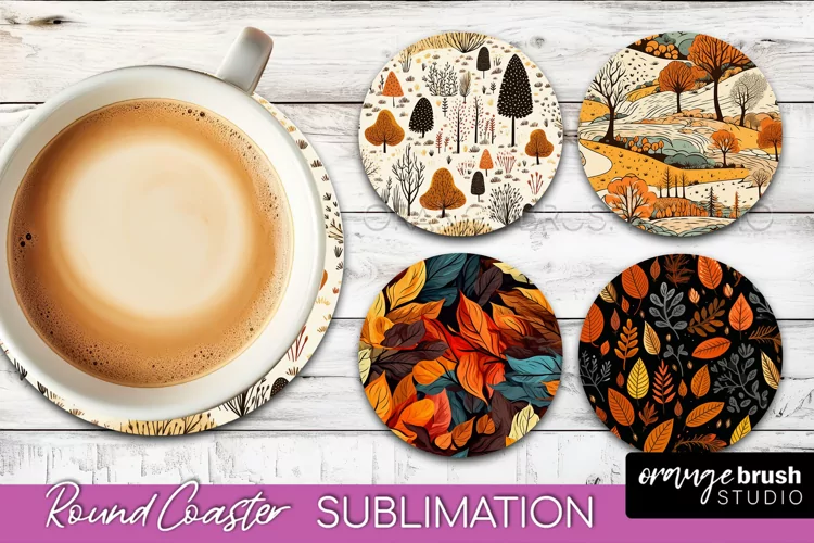 Fall Round Coasters - Autumn Forest Coaster Sublimation