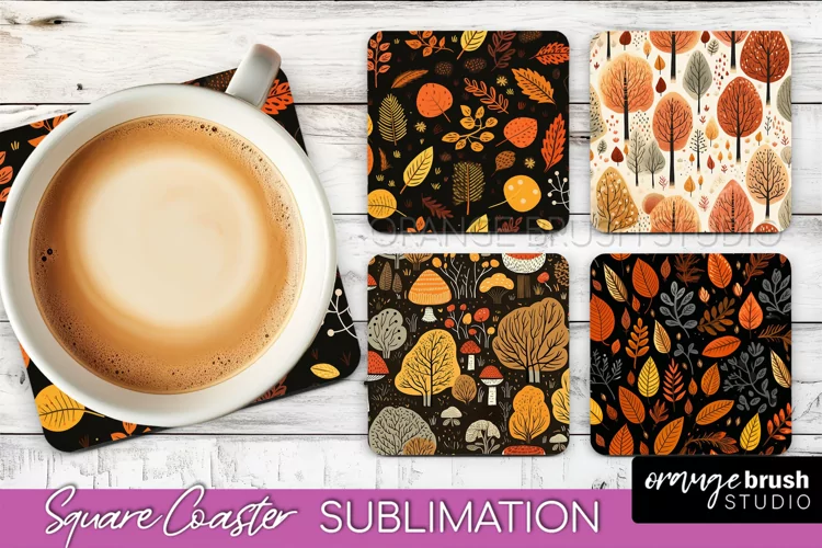 Fall Square Coasters - Autumn Forest Coaster Sublimation