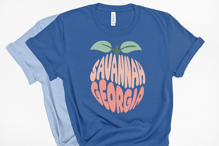 Savannah Georgia Peach Word Art SVG Cut File Georgia Peach