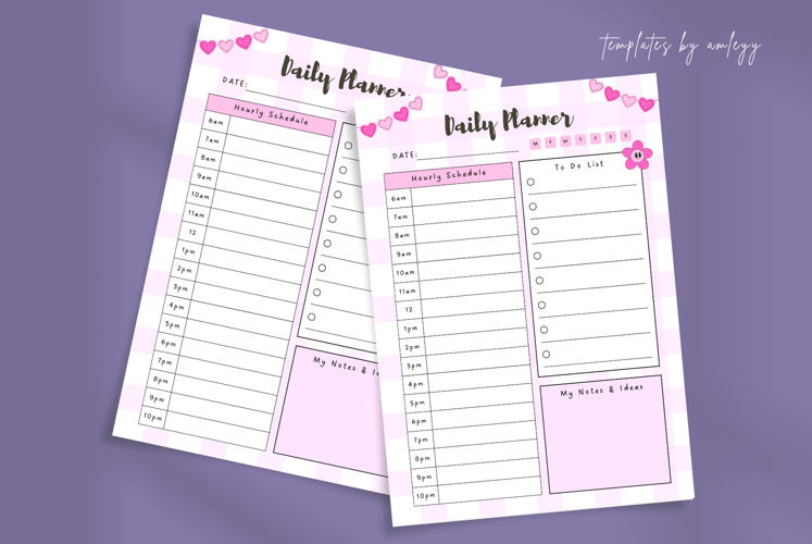 Cute Aesthetic Daily Planner Template | Editable Canva Daily