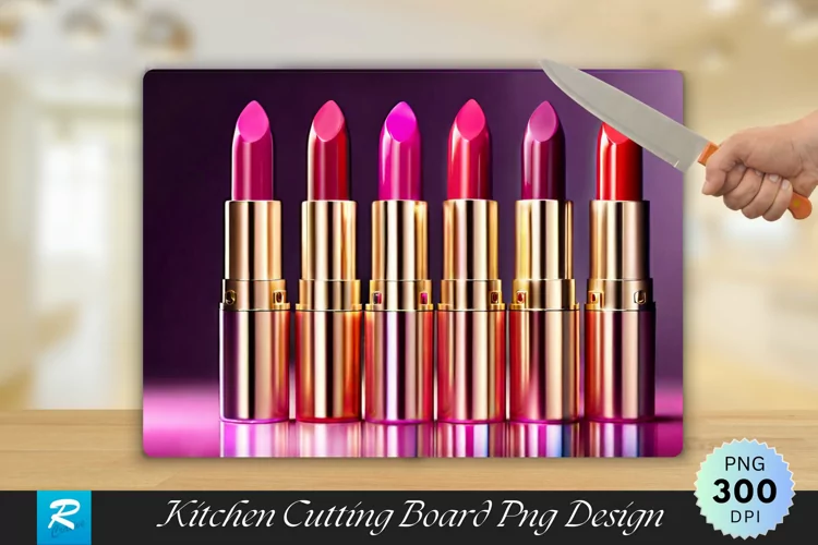 Colorful Lipsticks Cutting Board Sublimation Design