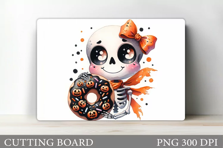 Cute Skeleton Cutting Board. Cute Halloween Cutting Board