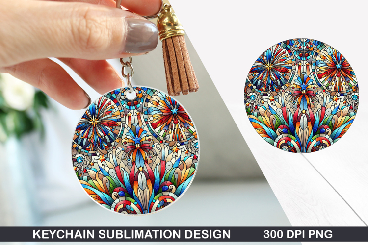 Flower Keychain Sublimation - Spring Keychain PNG Design