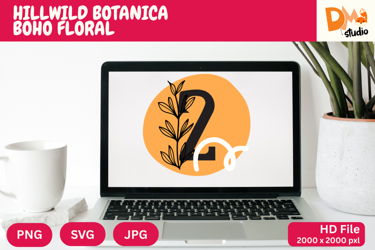 Hillwild Botanica Boho Floral Monogram