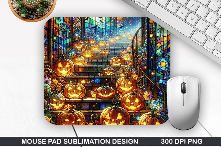Pumpkin Mouse Pad, Halloween Mouse Pad PNG Design, Halloween