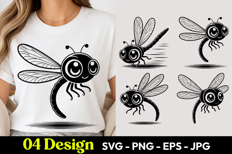 Cute Flying Bug SVG PNG example image 1