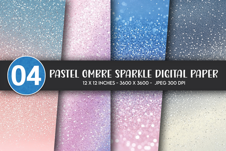 Pastel Ombre Sparkle Digital Paper