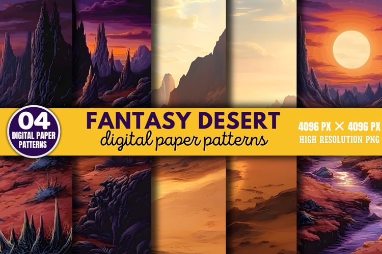 Fantasy Desert Background Digital Paper PNG