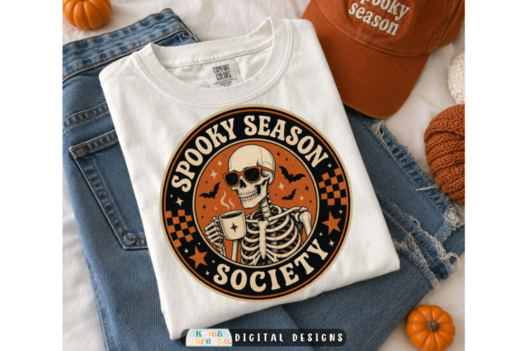 Vintage Halloween PNG | Spooky Season Society Skeleton PNG