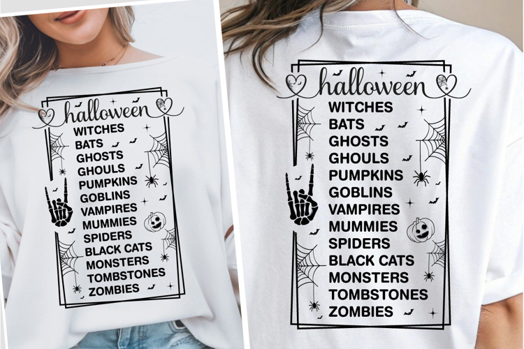 Halloween List SVG, Halloween Modern Farmhouse Sign SVG PNG