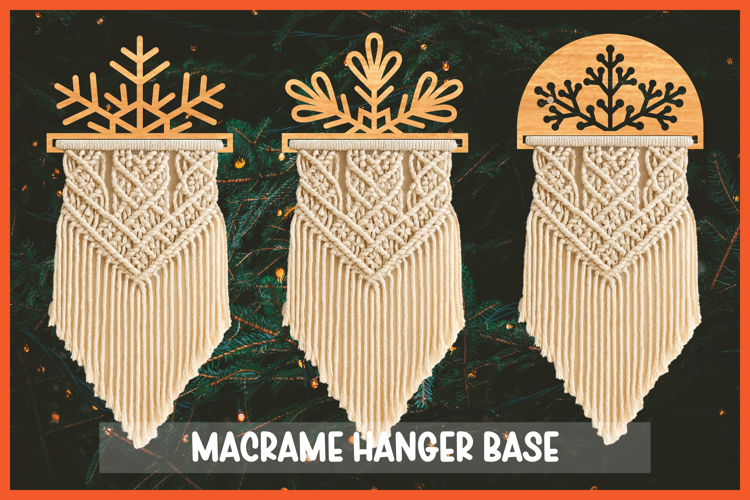 3 Snowflake Macrame Holder Laser cut, Home decor Laser Cut