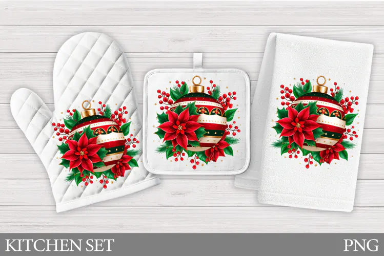 Christmas Deer Oven Mitt. Christmas Deer Kitchen Towel