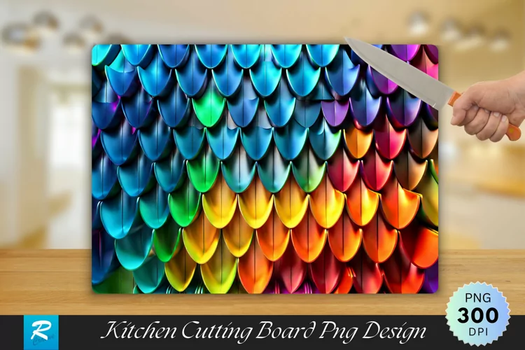 3D Colorful Cutting Board Sublimation Design