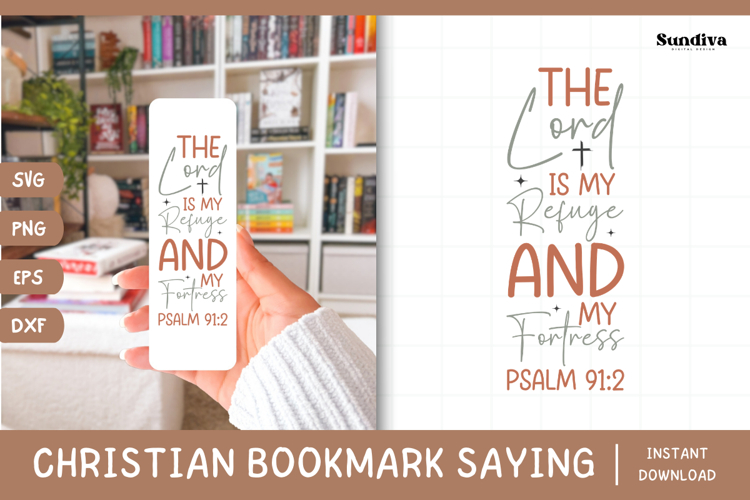 Christian Bookmark Saying SVG | The Lord Is My Refuge