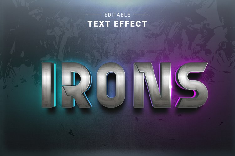 Editable Text Effect for Illustrator. Vector Graphic styles example image 1