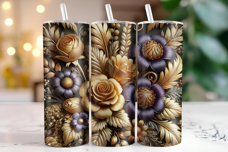 Flowers Tumbler Wrap | Sublimation | Tumblers