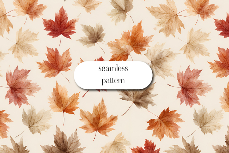 Fall Maple Leaves Seamless Pattern | Autumn Digital Paper