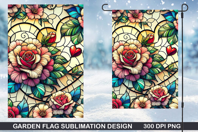 Flowers Garden Flag Sublimation| Flower Garden Flag PNG