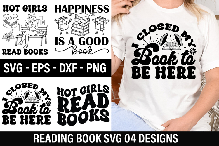 Reading Books SVG Design - Happiness Is A Good Book