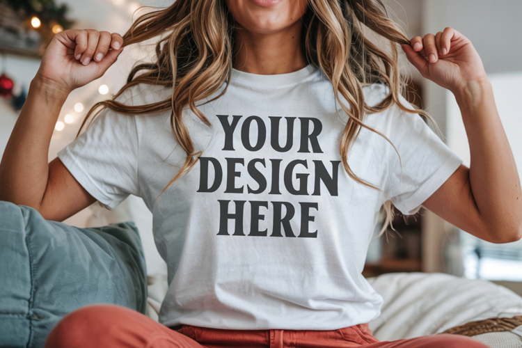 Christmas Bella Canvas 3001Silver Shirt Mockup ,Trandy