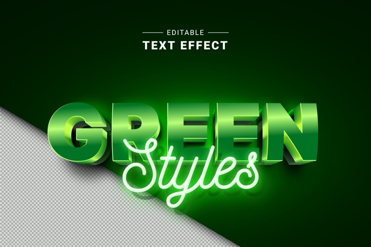Editable Text Effect for Illustrator. Vector Graphic styles example image 1