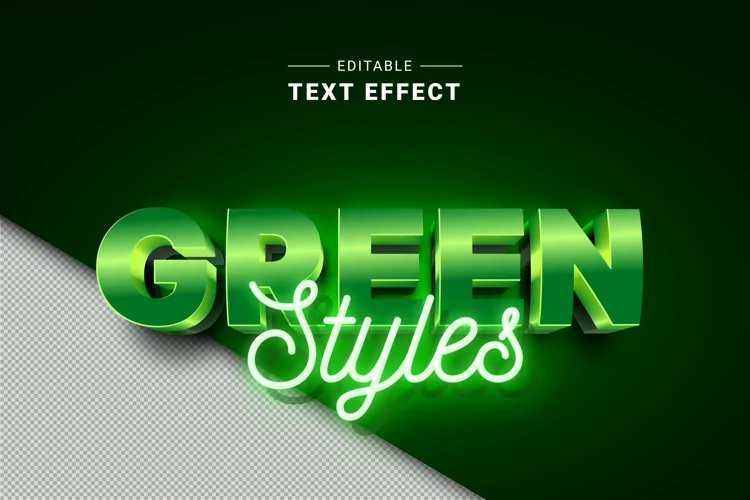 Editable Text Effect for Illustrator. Vector Graphic styles