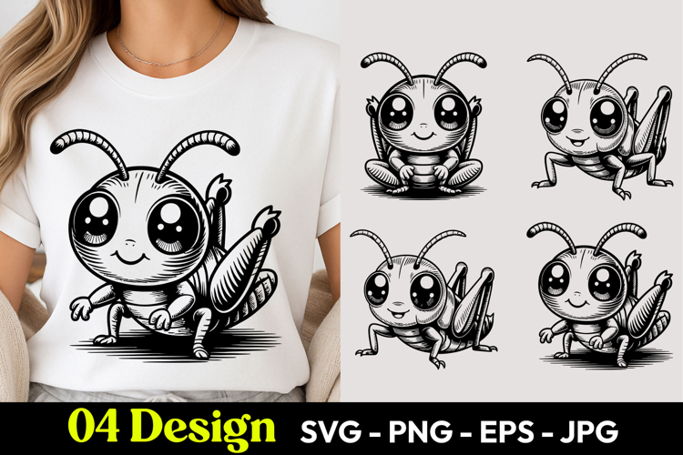 Cute Cricket Bug SVG PNG