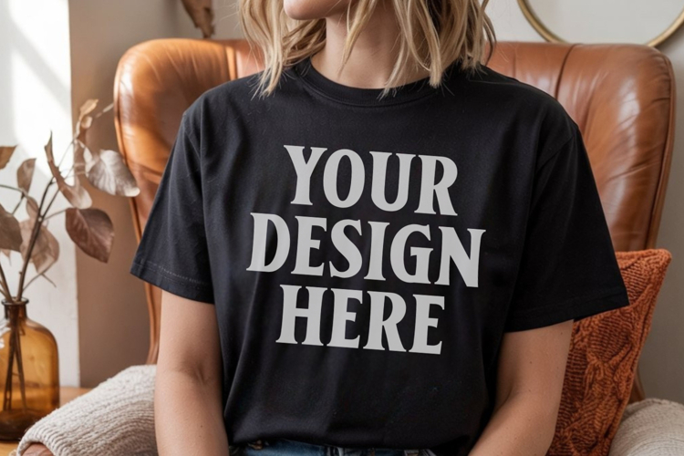 Black Tshirt Mockup Image 23