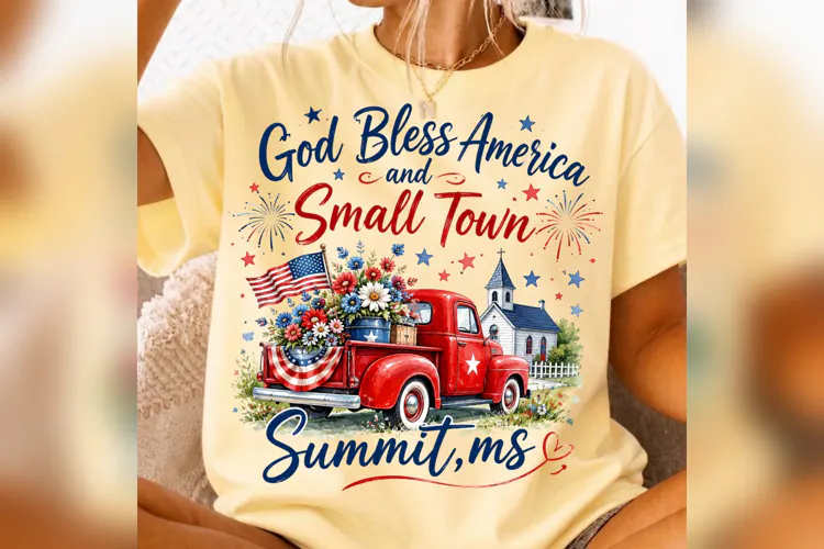 God Bless America PNG, Small Town Summit MS Patriotic Design