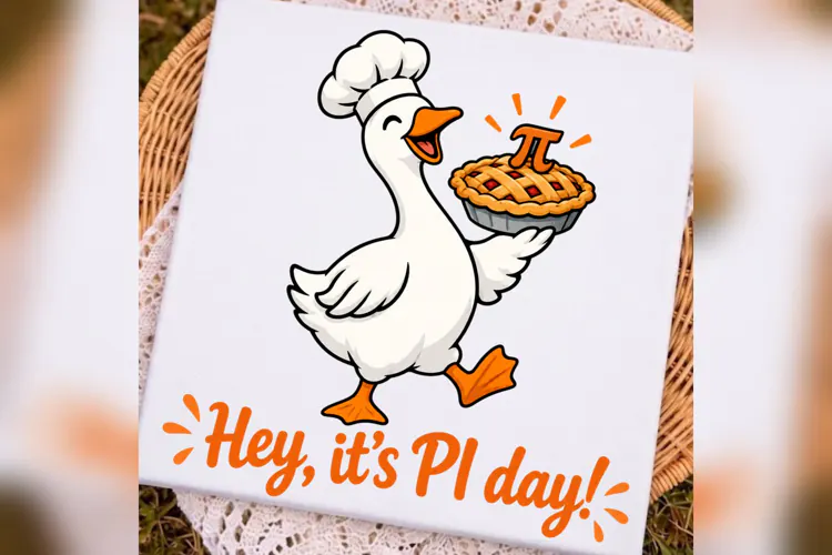 Hey Its Pi Day PNG, Cute Goose Pie Math Design, Funny Pi Day