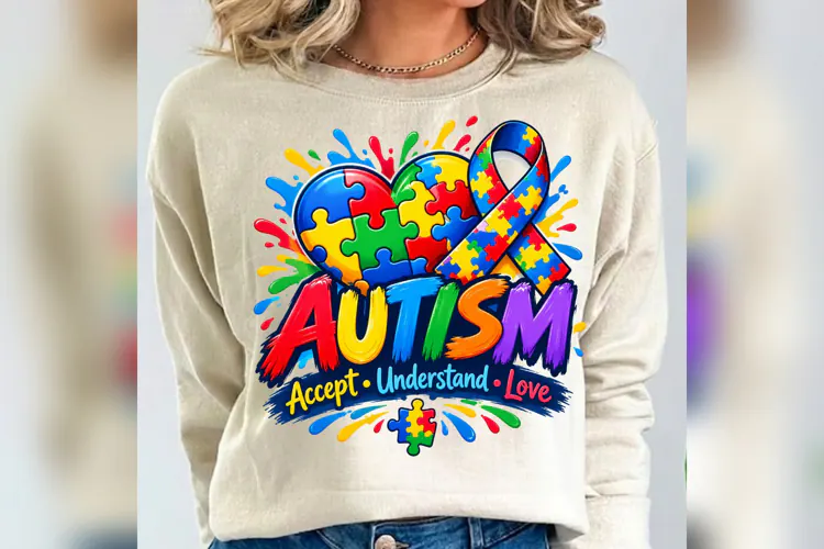 Autism Acceptance PNG, Puzzle Heart Ribbon Design, Neurodive