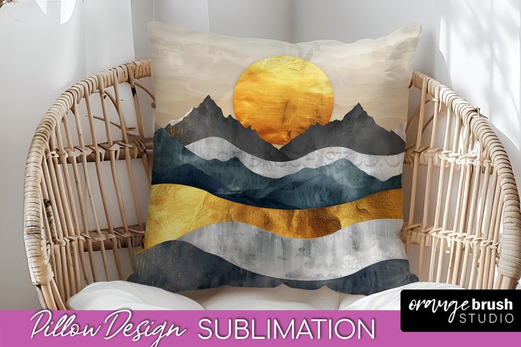Boho Pillow Cover - Minimalist Landscape Pillow Sublimation