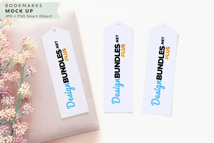 Set of 3 Bookmarks on a Book Mock up