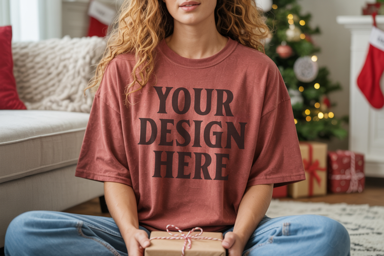 Brick Christmas Comfort Colors 1717 T-shirt Mockup