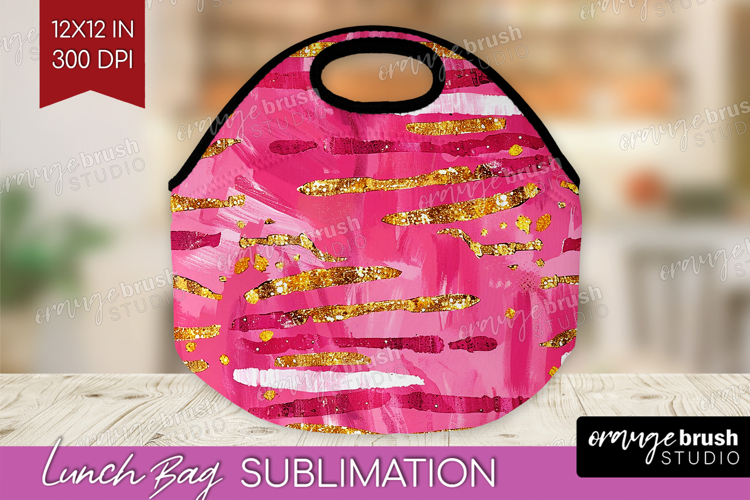 Brush Stroke Lunch Bag - Abstract Lunch Bug PNG Sublimation