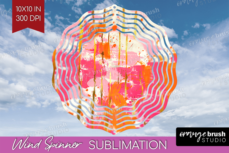 Brush Stroke Wind Spinner Sublimation PNG - Abstract Round