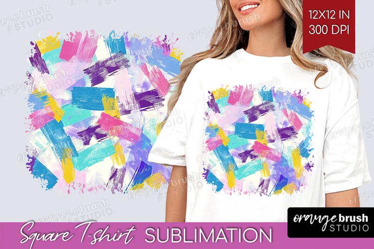 Brush Stroke Square Tshirt Background - Abstract PNG