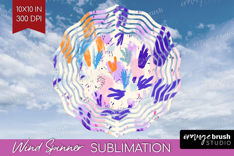 Brush Stroke Wind Spinner Sublimation PNG - Abstract Round