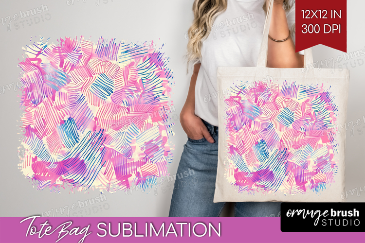 Brush Stroke Tote Bag - Abstract Tote Bag PNG Sublimation