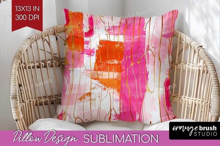 Brush Stroke Pillow Sublimation - Abstract Pillow Cover PNG