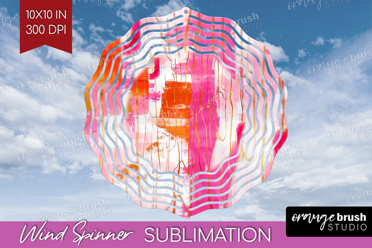 Brush Stroke Wind Spinner Sublimation PNG - Abstract Round
