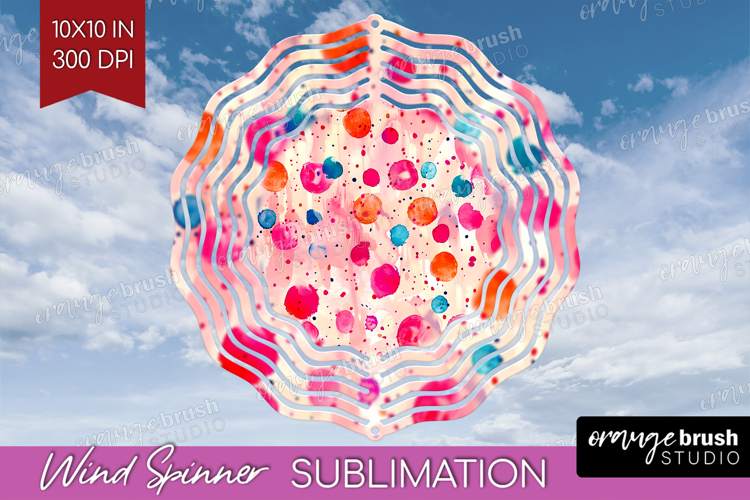 Brush Stroke Wind Spinner Sublimation PNG - Abstract Round example image 1