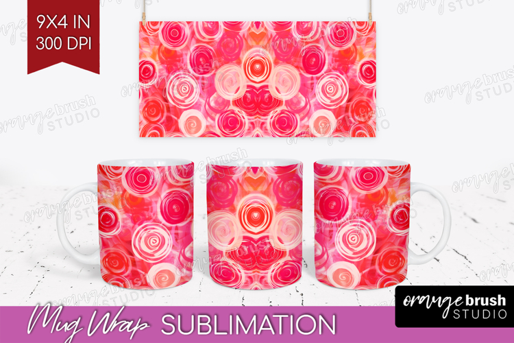 Brush Stroke Mug Wrap - Abstract Mug PNG Sublimation