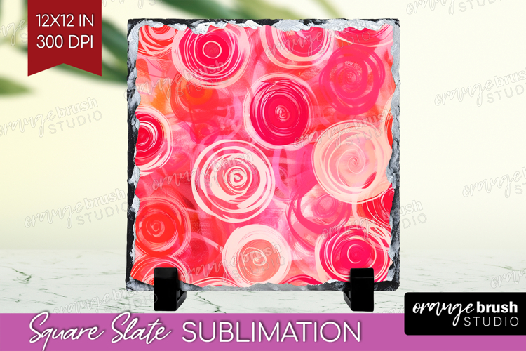 Brush Stroke Slate PNG - Abstract Square Slate Sublimation