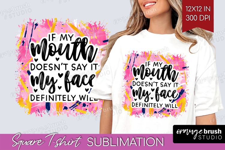 Sarcastic Quote Square Tshirt Background - Brush Stroke PNG
