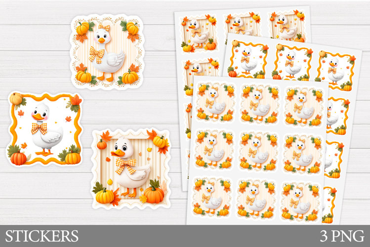 Fall Goose Sticker Printable. Fall Sticker Design