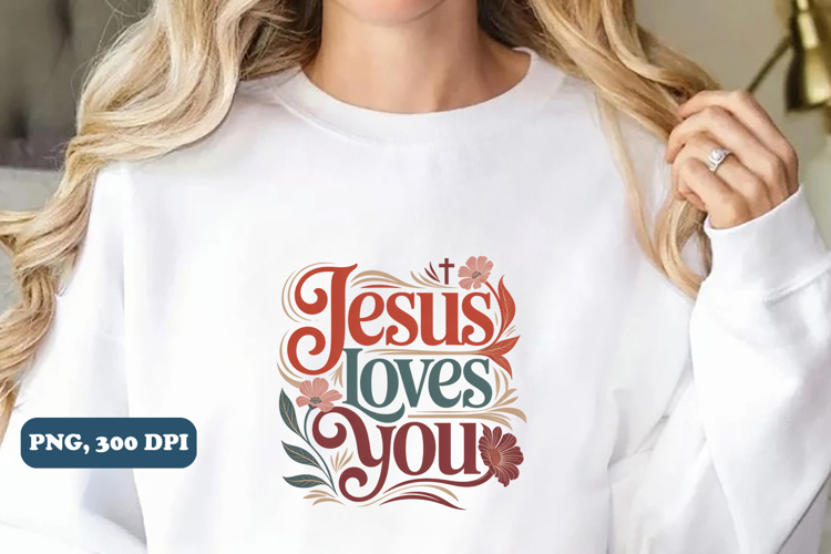 Jesus loves you Christian PNG design
