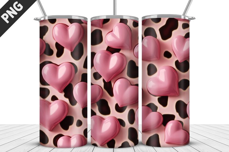 Lovely Hearts Tumbler Design | Valentines Day Tumbler Wrap