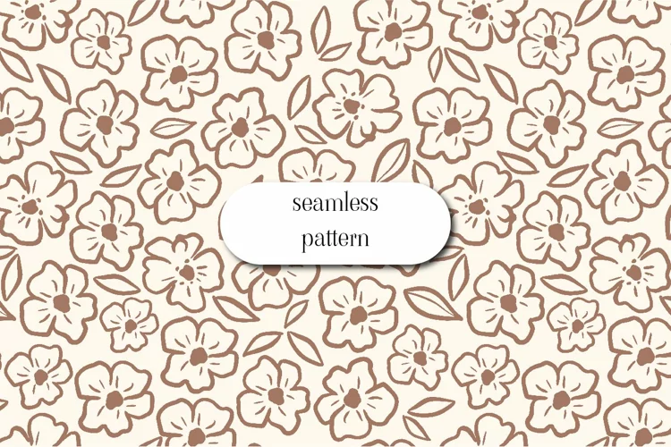 Cute minimalist seamless pattern with tiny flowers