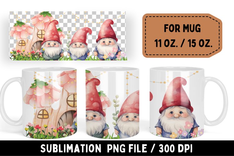 Christmas Gnomes Mug Sublimation, Gnome Coffee Mugs Wrap